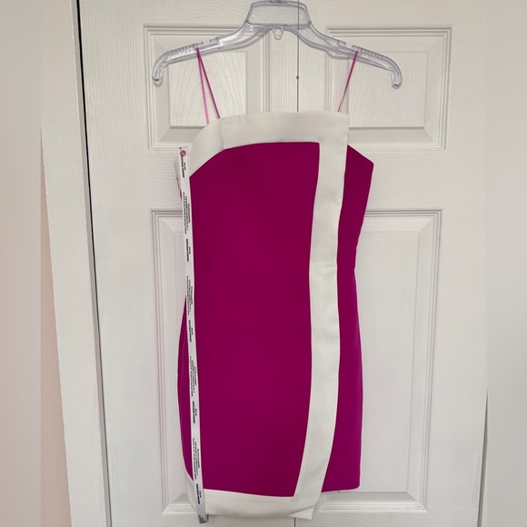 NWT Amanda Uprichard  Rhodes Dress in Hot Pink / White size XS - Picture 6 of 11